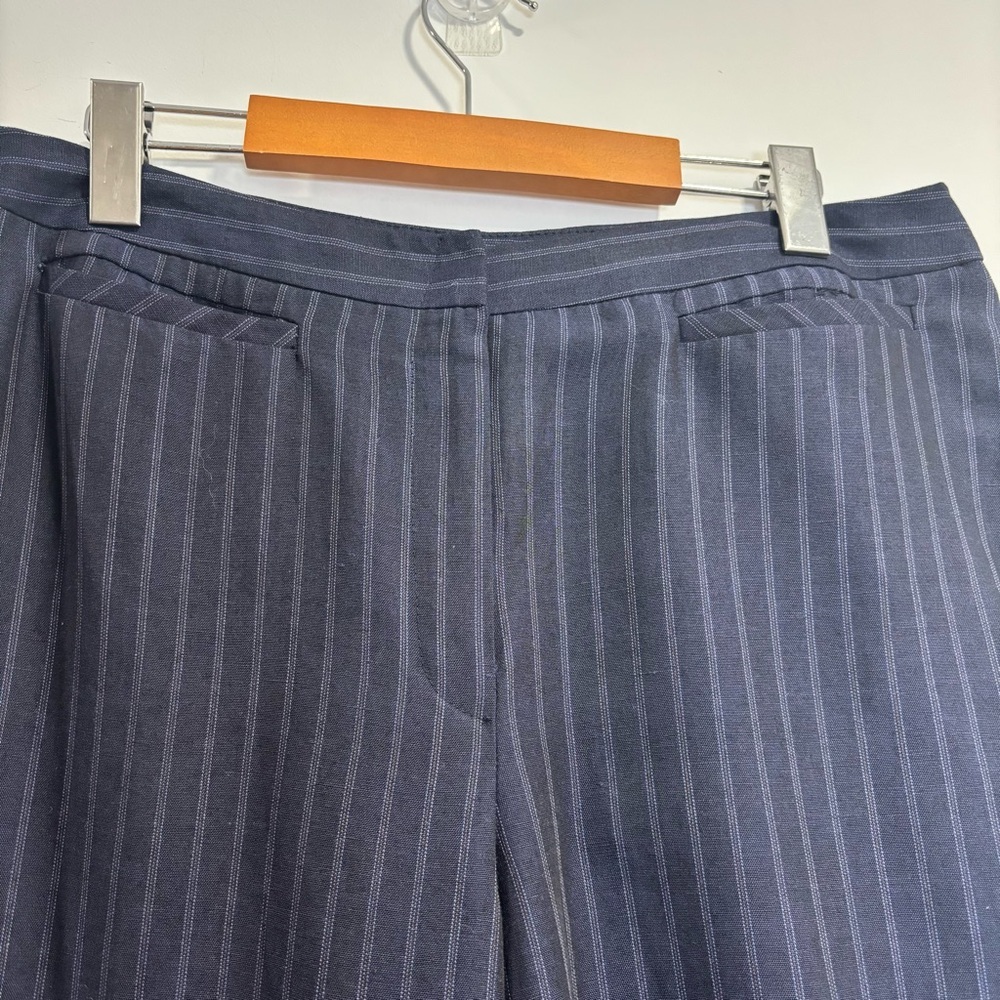 Portfolio Louben Size 12 Navy Blue Pinstripe Dress Pants Career Office Trousers - Picture 2 of 15